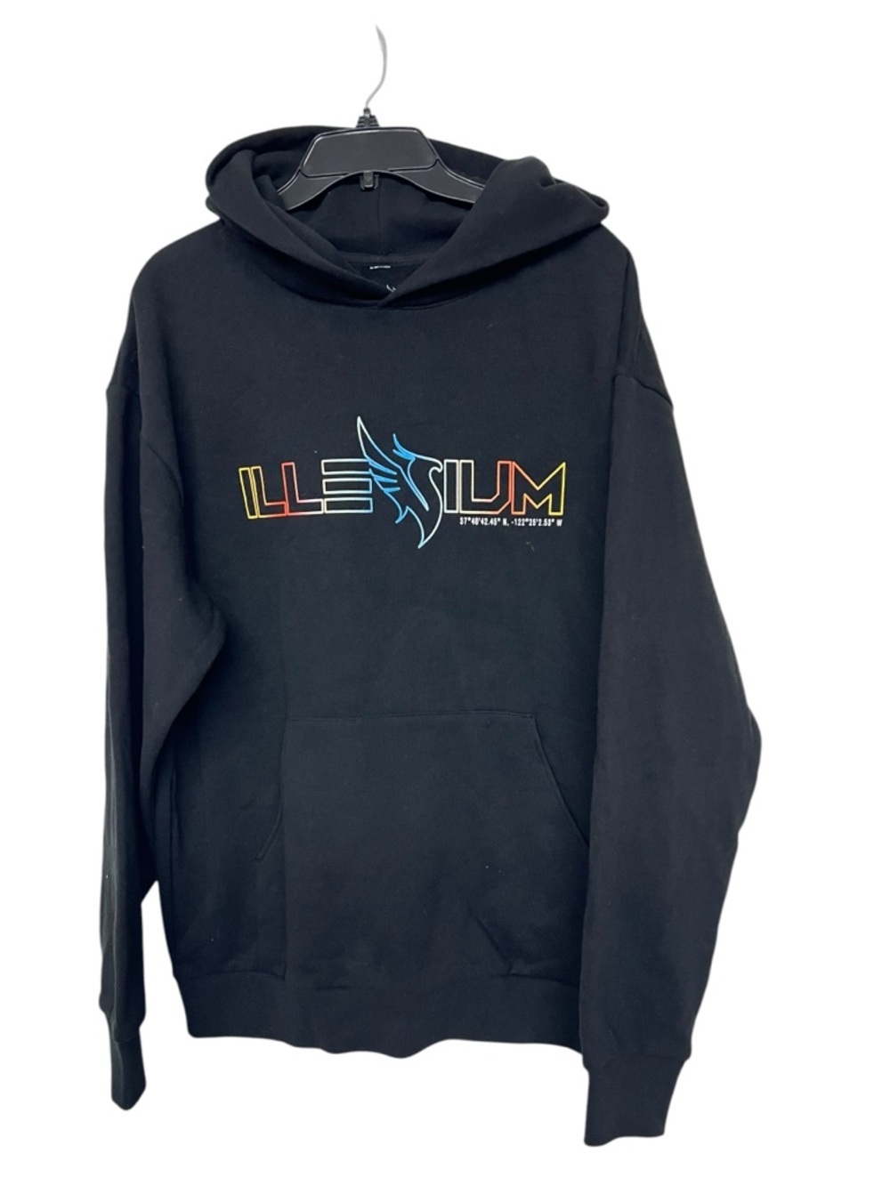 NEW Illenium Black Logo Pullover Hoodie Sweater Sweatshirt Large